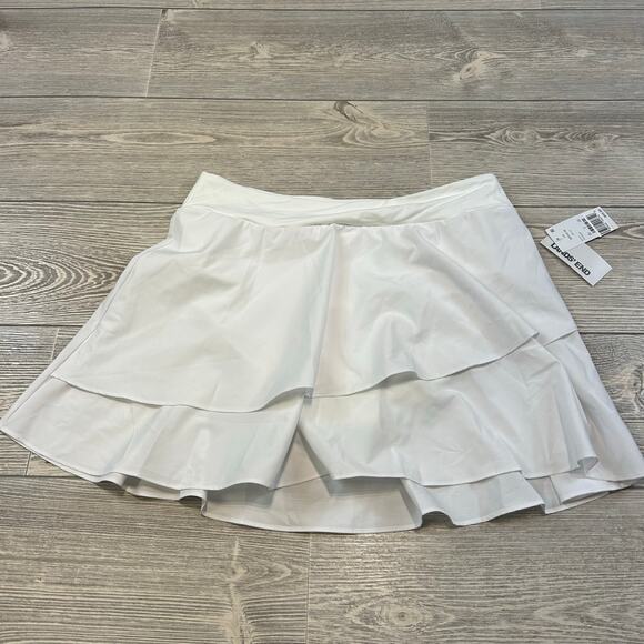 Lands' End White Tiered Ruffle Swim Skirt - Medium - NWT White - Picture 4 of 6